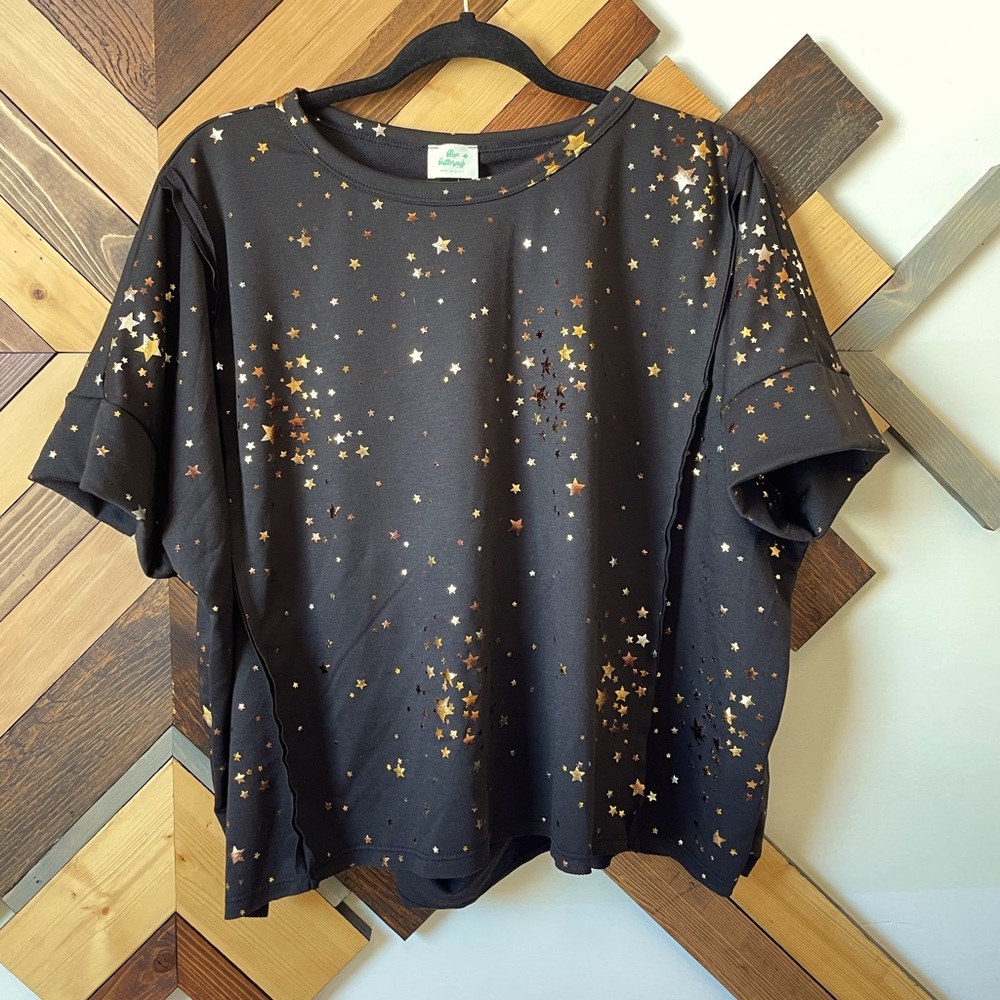 Blue Buttercup Ruffle Tin Star Top size Small